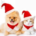 thumbnail image 3 of GustaveDesign Set of 2 Dog Cat Red Santa Claus Hat and Scarf, Christmas Pet Costume Set Cosplay Dressing up Xmas Party for Puppy Dog Kitten "M Size", 3 of 9