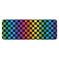 Rainbow Checkered Pattern Kitchen Rug Mat,Kitchen Runner Rugs Non Skid Washable,Decorative Kitchen Floor Mats for Kitchen,Sink,Laundry,17"x47.2"