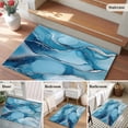 thumbnail image 6 of 2x3 Washable Entryway Rug, Abstract Marble Texture Non-Slip Area Rug for Front Door Kitchen Bathroom, Modern Gary Blue Stripe Indoor Floor Mat for Home Decor, 6 of 9