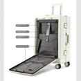 thumbnail image 3 of Maleta de embarque con marco de aluminio, cubierta de carrito para ordenador portátil con apertura frontal, equipaje con ruedas, Maleta de gran capacidad de alta calidad, 3 of 4