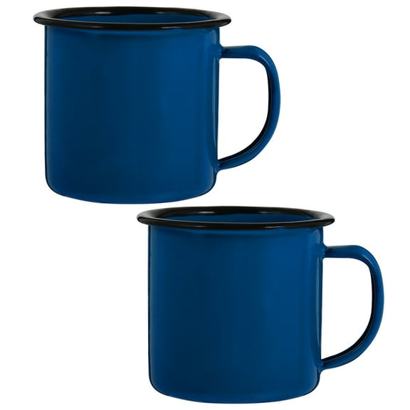 BESTOYARD Back to School Enamel Coffee Tea Mug Insulation Enamel Women Office Use 2Pcs