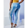 thumbnail image 2 of Rosegal Women's Marl Panel Combo 3D Print Plus Size Skinny Pants, 2 of 5