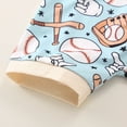 thumbnail image 6 of Girls Romper Baby Girls Summer Baseball Themed Print Short Sleeve Romper One Piece Pajama Breathable Soft Toddler Romper Blue 12 Months-18 Months, 6 of 7