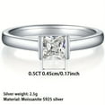 thumbnail image 2 of 0.5 Carat D Grade Princess Cut Moissanite Wedding Ring S925 Silver Plated White Gold Family Friends Mother Gift Birthday Gift Wedding Event Daily Wear, 2 of 7