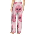 thumbnail image 3 of Uemuo Pig Nose Pattern Women's Wide Leg Palazzo Lounge Pants with Pockets Light Weight Loose Comfy Casual Pajama Pants-, 3 of 9