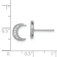 thumbnail image 2 of Primal Silver Sterling Silver Rhodium-plated Cubic Zirconia Crescent Moon Post Earrings, 2 of 4