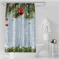 thumbnail image 4 of 36x72 Winter Christmas Rustic Wood Shower Curtains for Merry Xmas Bath Bathroom Snowflakes Snowy Pine Trees Decors Its Cold Outside Home Fabric Waterproof Shower Curtain Set with 6 Hooks, 4 of 4