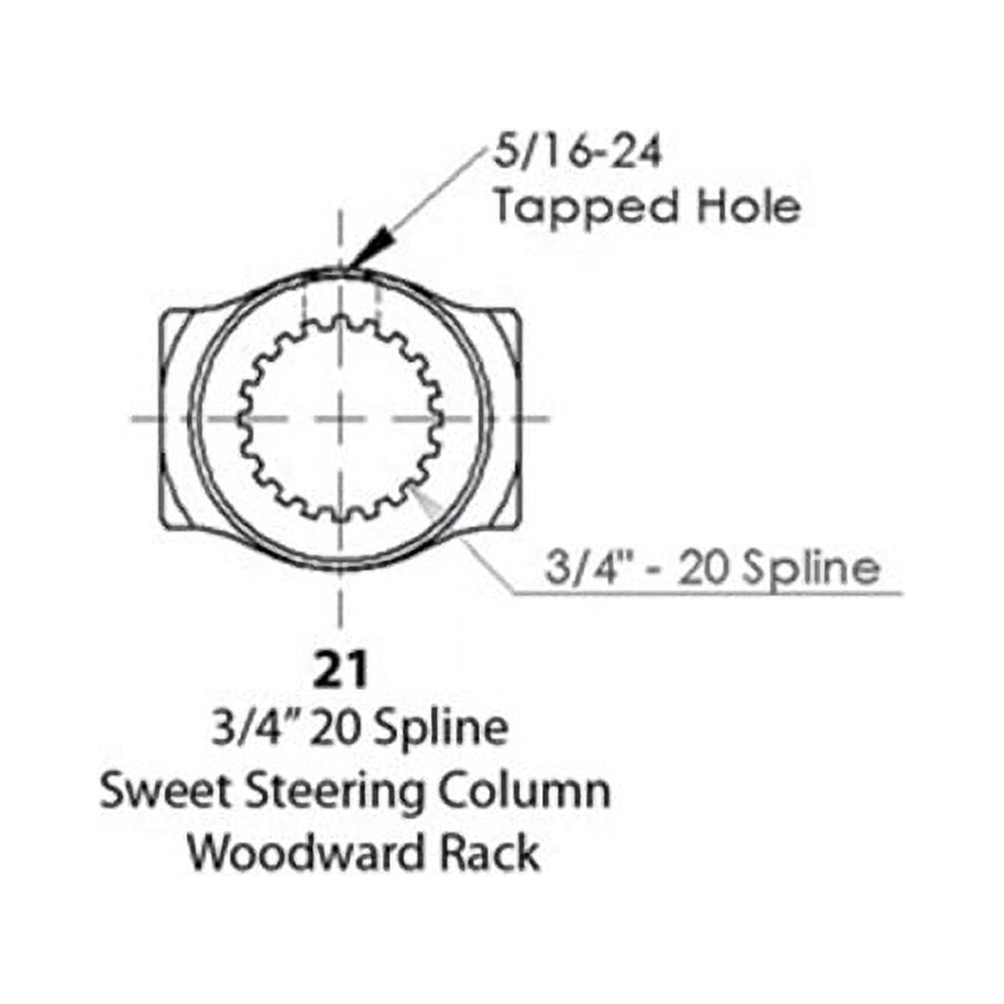 Sweet Mfg. U-Joint, 3/4 Inch-20 Spline to 3/4 Inch Round, Weld-On