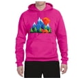thumbnail image 2 of Neon Colorful California Bear Sunset Cali Redwoods | Mens Fashion Hooded Sweatshirt Graphic Hoodie, Fuschia, X-Large, 2 of 4