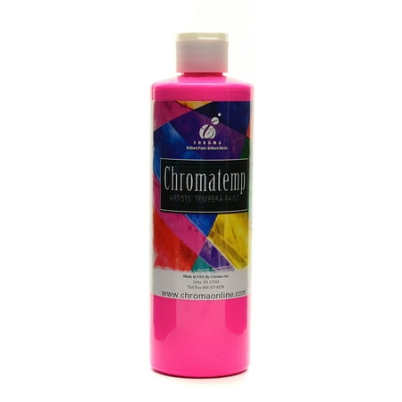 UPC: 0804551968785 | ChromaTemp Artists  Tempera Paint fluorescent pink (violet)  16.9 oz. (pack of 3)