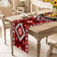 thumbnail image 6 of Red Boho Table Runner - 72 Inch Long, Kitchen Dining Table Runner Dresser Scarves, Neutral Tribal Ethnic Abstract Geometric Motifs Farmhouse Decor for Coffee Tables Wedding Party Banquet, 6 of 7