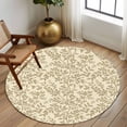 thumbnail image 2 of Round Rug 7Ft Washable Non-Slip, Beige Spring Floral Circle Area Rugs for Living Room Bedroom, Farmhouse Flowers Elegant Pastoral Indoor Floor Mats Carpet Runner for Home Decor Aesthetic, 2 of 8