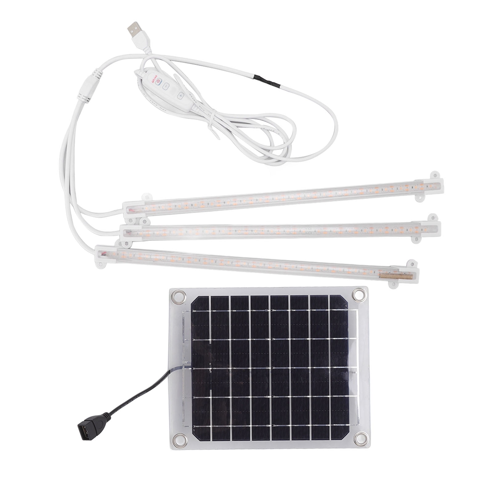 Lampe De Croissance Solaire LED 30W HWGING - Pour Plantes D'intérieur, Balcon, Serre - Panneau Solaire 10W Double Face