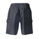 thumbnail image 5 of pstuiky Pantalones cortos deportivos, Pantalones cortos versátiles de color sólido con múltiples bolsillos y cintura elástica con cordón para hombre Pantalones cortos cargo, 5 of 6