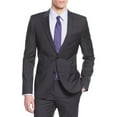 thumbnail image 2 of Nicoletti Men's Suit Two Button 2 Piece Working Buttonholes Jacket Modern Fit Charcoal, 2 of 5