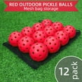 thumbnail image 4 of MYKUJA 12Pcs Outdoor Pickleball Balls 40Holes Pickleball Accessories Red, 4 of 6