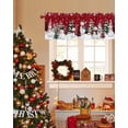 thumbnail image 3 of Christmas Valances for Windows, Snowman Checked Xmas Tree Snowflake Red Rod Pocket Valance Short Window Treatments Curtains for Kitchen Bathroom Bedroom Decor, 54 x 18 In, 3 of 9