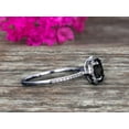 thumbnail image 2 of 1.75 Carat Round Cut Black Diamond Moissanite Engagement Ring On 10k White Gold Art Deco Halo Designed, 2 of 5