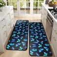 thumbnail image 4 of Kitchen Rugs Sets Of 2,Black Blue Butterfly Pattern Anti Fatigue Kitchen Mat Rugs Non Slip Washable,Decorative Kitchen Floor Mats for Kitchen,Sink,Laundry,17"x47"+17"x47", 4 of 5