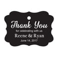 thumbnail image 1 of 100 PCS Custom Wedding Favor Hang Tags Thank you for celebrating Personalized Paper Tags, 1 of 1