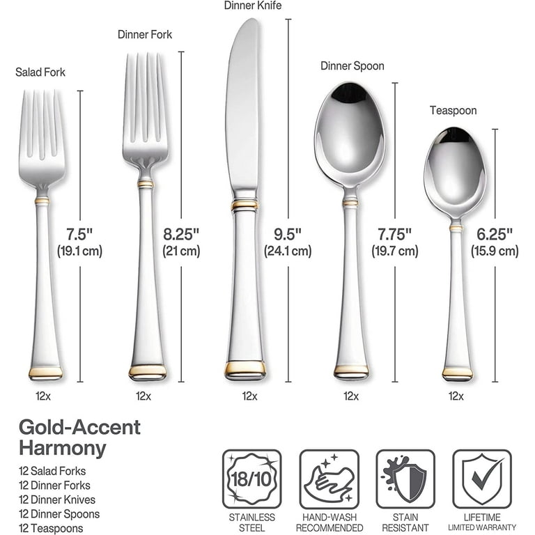 Mikasa Gold Cameo Stainless-Steel 65-Piece Flatware Set, Service for 12 &  Reviews