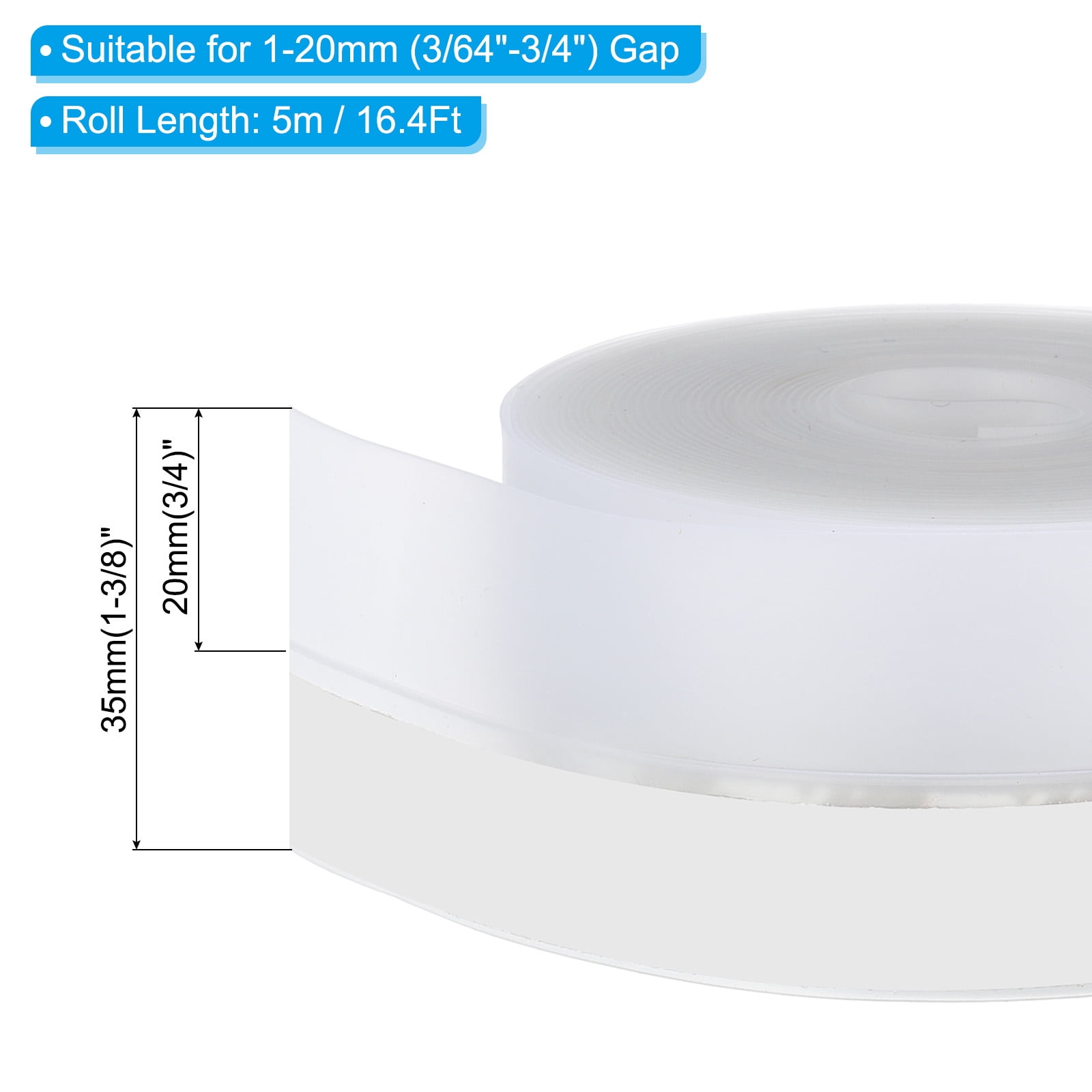 Unique Bargains Silicone Self-Adhesive Dustproof Waterproof Weather Stripping Clear 35mm