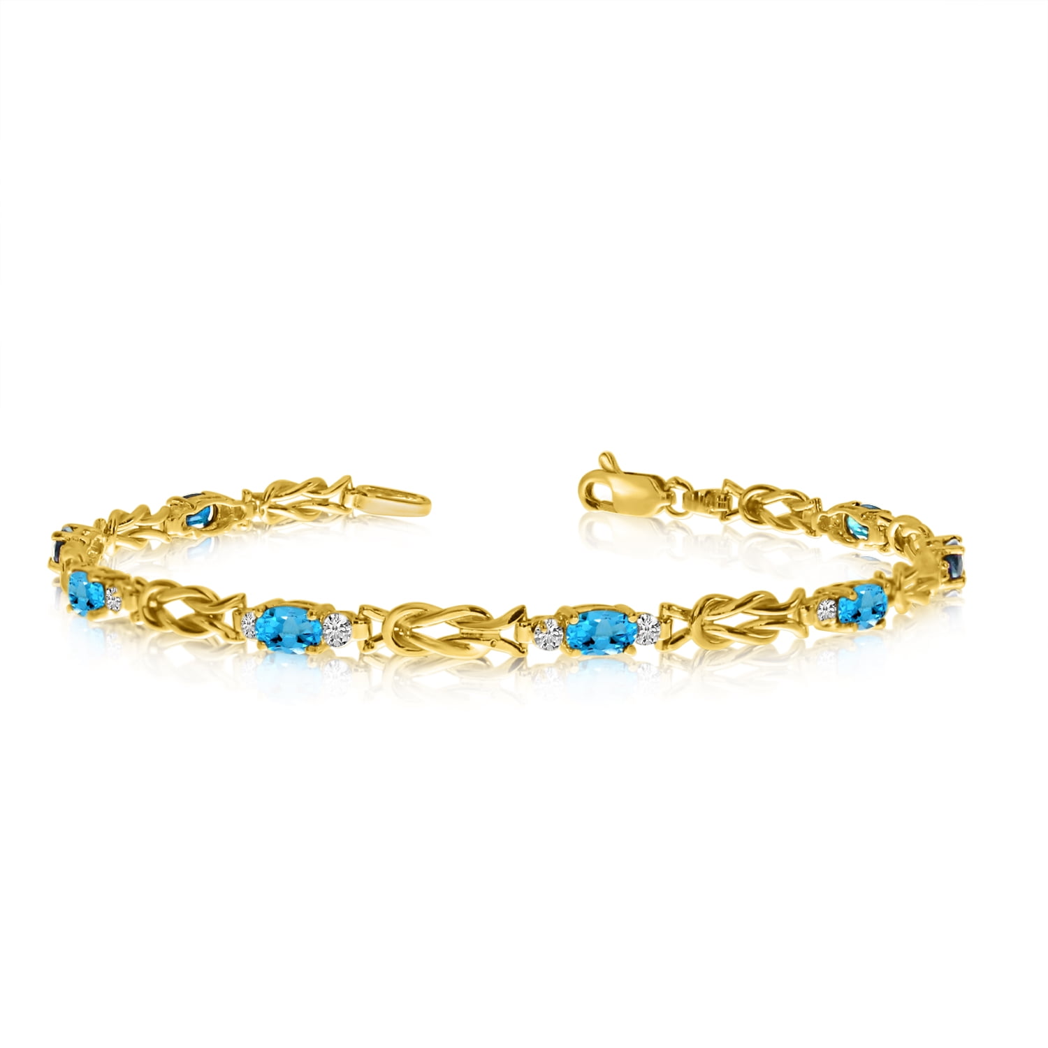 Blue topaz yellow shop gold bracelet