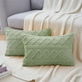 thumbnail image 3 of REGALWOVEN Set of 2 Decorative Throw Pillow Covers Faux Fur Throw Pillow Covers for Sofa Light Green 12" x 20", 3 of 5