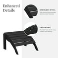 thumbnail image 6 of DuroGreen Adirondack Chair Ottoman Made With All-Weather Tangent Sustainable Lumber, Oversized, High End Outdoor Foot Stool, No Maintenance Patio Chair Foot Rest, Made in the USA, Black, 6 of 7
