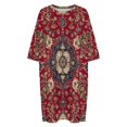 thumbnail image 4 of Red Floral Persian Rug Sleepshirts For Sleeping Travels Loose Sleepdress Pajama Dress Soft Nightdress Sleepwear, 4 of 7