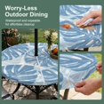 thumbnail image 5 of Round Outdoor Tablecloth with Umbrella Hole and Zipper, Blue Monstera Deliciosa Tablecloth with Elastic Waterproof, Summer Botanical Tropical Patio Table Covers for 45" - 54" Picnic Pool Tables, 5 of 9