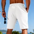 thumbnail image 4 of LNZGNM Men's Athletic Shorts Drawstring Elastic Waist Sports Shorts Stylish Lightweight Breathable Short Pants Running Shorts with Pockets,White M, 4 of 8