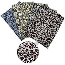 LOLIPPYY 5-Pack Printed Patchwork Fabric with Leopard Print Cotton for Crafting Material