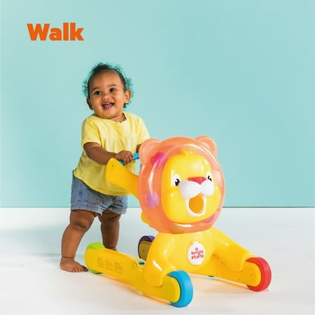 Bright Starts Bright Starts 3-in-1 Step 'N Ride on Lion Push Toy for Baby Boy or Girl