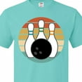thumbnail image 4 of Inktastic Bowling Pins Ball Bowler Retro Sunset T-Shirt, 4 of 5