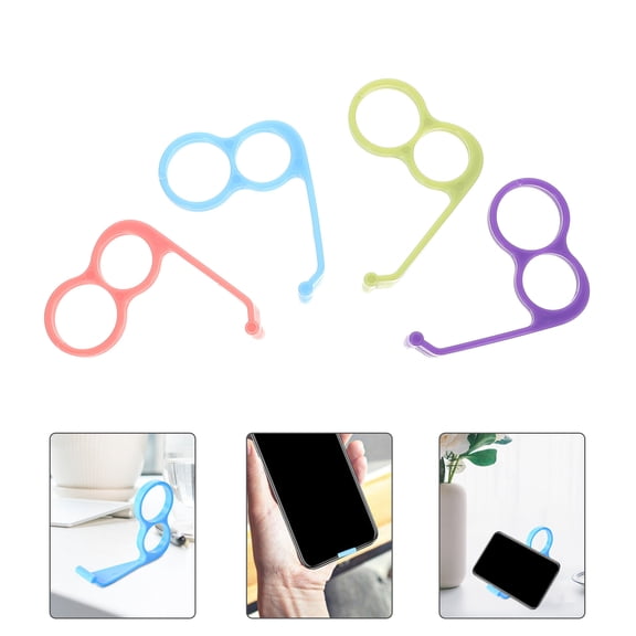 LABSERRON 4Pcs Pink Ring Type Phone Holders Anti Slip Universal Mobile Phone Stand for Home