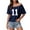 Navy, variant on Essentials Womens Tees Tops Basic Shirts Number Print Off Shoulder Summer Short Sleeve 2025 Fall Outfits