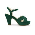 thumbnail image 3 of BLISSFUL STEP Women's Fashion Platform Strap Slingback Chunky Heel Open Toe Sandals Green 7, 3 of 8