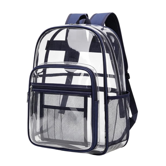 Clear Backpack - 17 inch Heavy Duty Clear Backpacks for School, Large Transparent Bookbag for Students