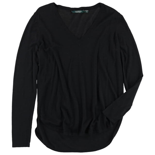 Ralph Lauren suéter de punto para mujer, negro, grande Ralph Lauren Pull-over