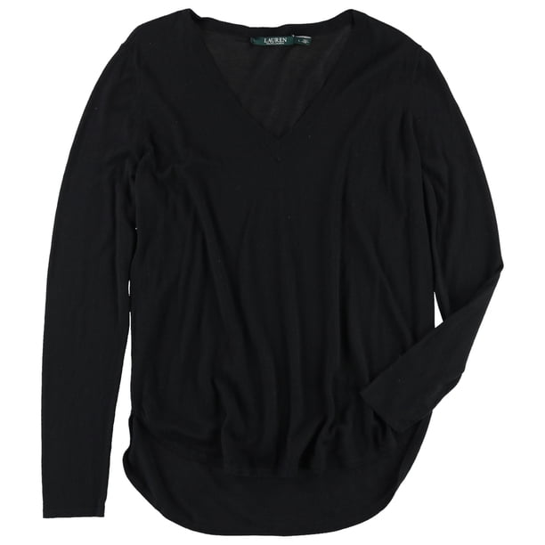 Ralph Lauren suéter de punto para mujer, negro, grande Ralph Lauren Pull-over