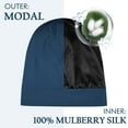 thumbnail image 2 of Mulberry Silk Bonnet for Men, Mens Bonnet for Curly Hair, 100% Real Silk Hair Bonnet for Sleeping, Night Cap for Frizzy Hair, Royalblue, 2 of 13