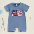 thumbnail image 4 of Xudanell Baby Girl Newborn Clothes 4th of July Flag Rompers Jumpsuit Outfit Summer Trendy Baby Wear Blue 0-3 Months, 4 of 9