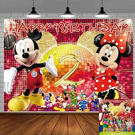 Mickey Mouse 2nd Birthday Backdrop Mickey Inspired Oh Twodles Photo Background  Mickey Mouse Boy's Second Birthday Party | Walmart Canada