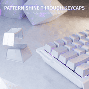 ATTACK SHARK X68 HE 60% Wired Mechanical Gaming Keyboard, Rapid Trigger, Adjustable Actuation, Hall Effect Magnetic Switches, 8KHz Polling Rate, RGB Backlit, PC/Mac Compatible, White Contours