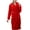 Red, variant on Mens Flannel Robe Hooded Plush Hoodies Long Bathrobe Sleepwear His and Hers Robes