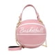 thumbnail image 4 of Bolso bandolera con forma de baloncesto, de piel sintética, ideal para viajes y vacaciones. Rosa, 4 of 9