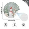 thumbnail image 2 of Ryvnso Snowman Deer in Christmas Round Plate Mats Dining Table Placemat Set of 4 for Holiday Decoration, 2 of 7