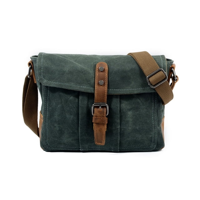 LNGOOR Sac à Bandoulière Rétro en Toile Décontracté Simple Sac à Main Imperméable pour Hommes