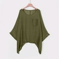 thumbnail image 3 of yunLCZ Women Shirts Women's Cotton And Linen Spring And Summer Loose Pocket Short Sleeved T Shirt, 3 of 6